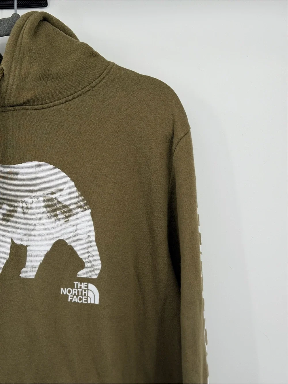 The North Face Bear On The Move Pullover Hoodie Mens L Olive Green